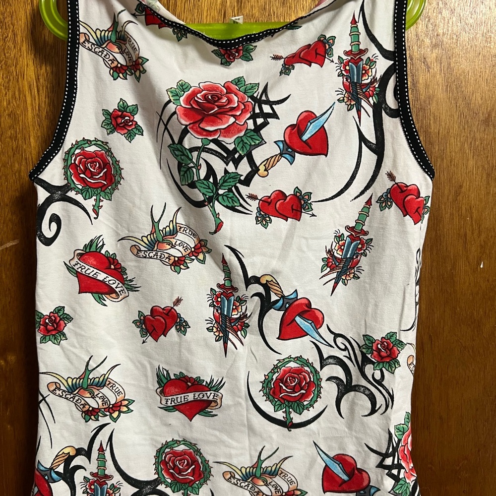 90s  Escada Tattoo-Inspired  tank top